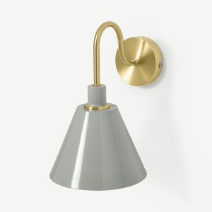 Testa Bathroom Wall Lamp, Brushed Brass & Charcoal Grey