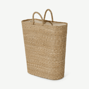 Zain Laundry Basket, Natural Woven Seagrass